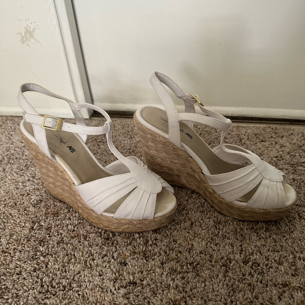White Wedge Sandals